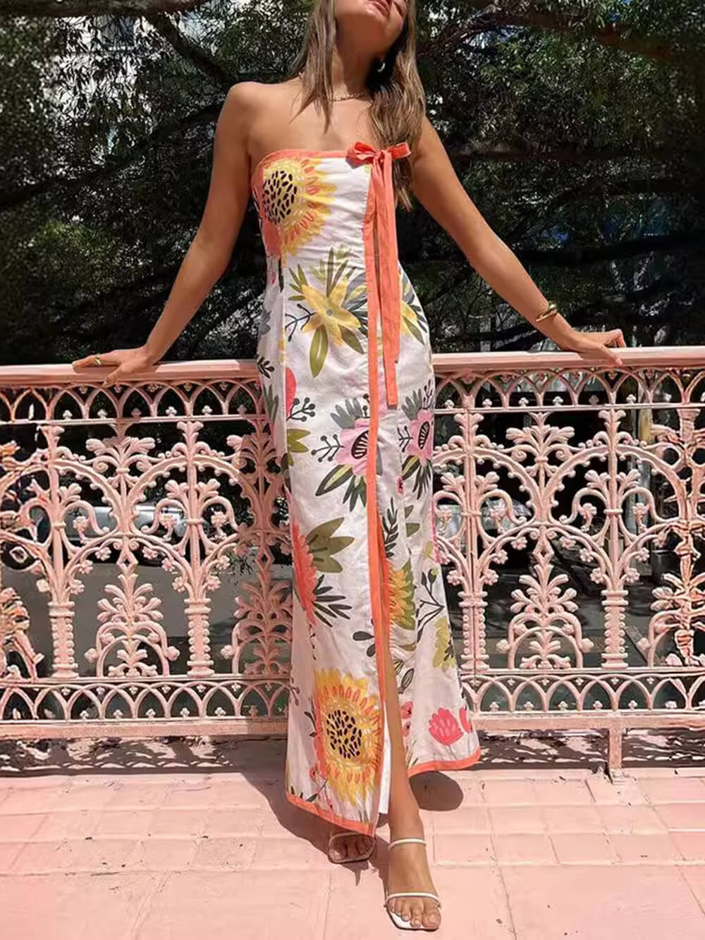 Theresa - Floral Slit Maxi Dress