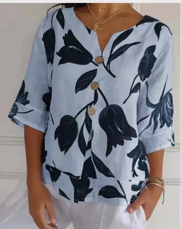 Monique - Oversized Floral Blouse