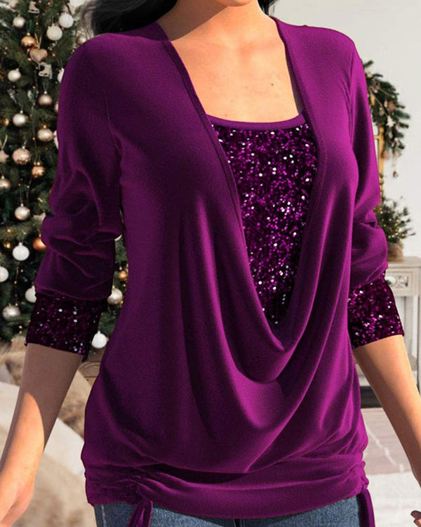 Reese - Long Sleeve Sequin Top