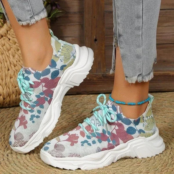 Samantha - Floral Print Sneakers