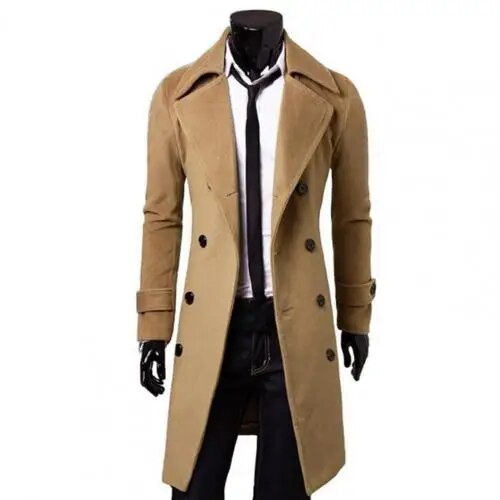 Brent - Windproof Double-Breasted Coat for Men - Elegant & Functional