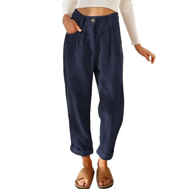 Frida - Retro High-Waisted Corduroy Pants