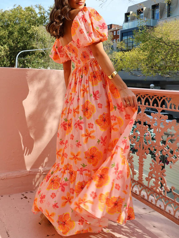 Reign - Floral Puff Maxi Dress