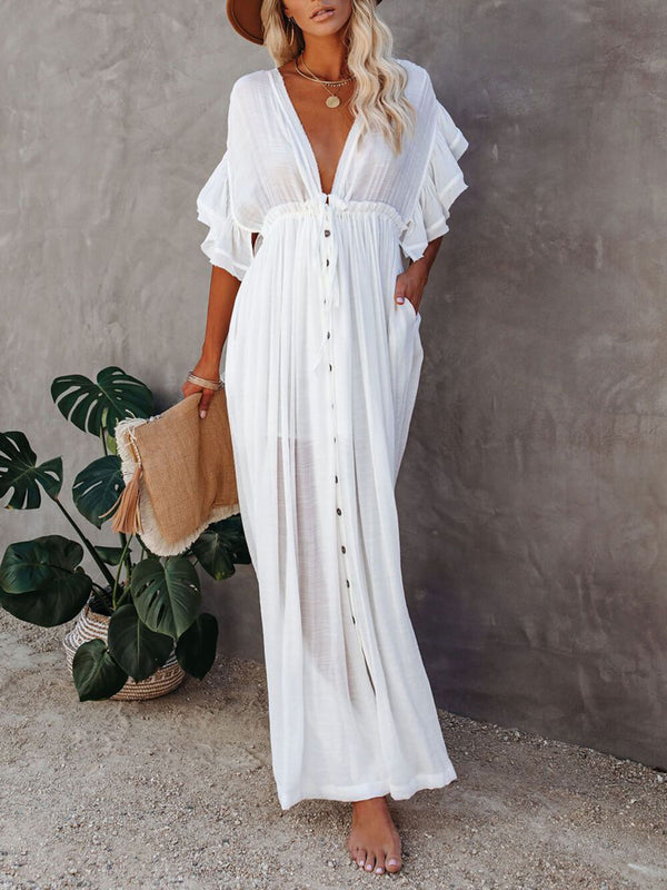 Julia - V-Neck Boho Maxi Dress