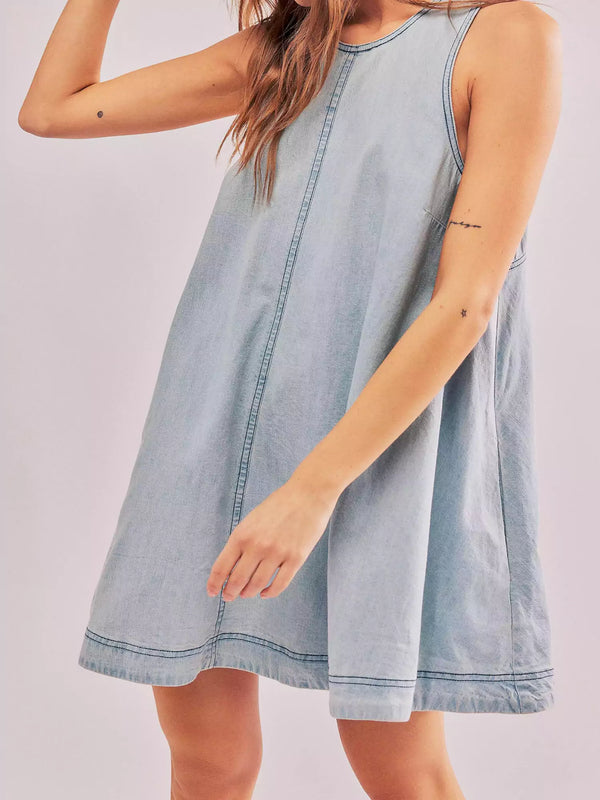 Tansy - Denim Sleeveless Mini Dress