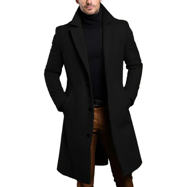 Khairo - Stylish Men’s Lapel Coat - Perfect for Work & Casual Wear