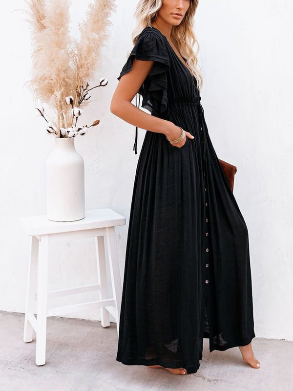 Julia - V-Neck Boho Maxi Dress