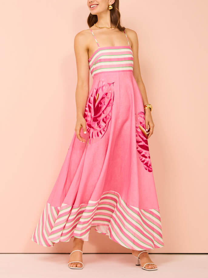 Amani - Floral Stripe Maxi Dress