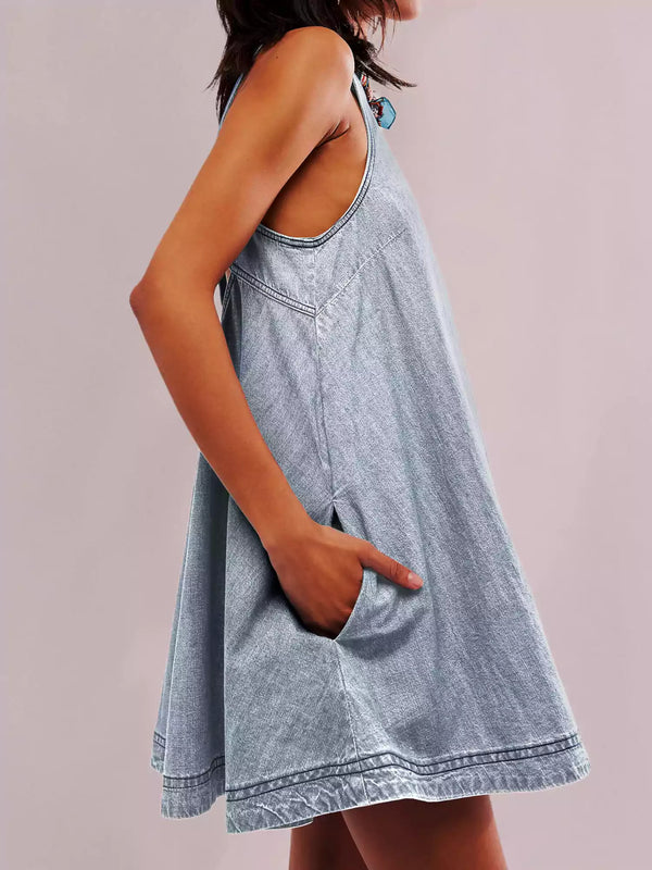 Tansy - Denim Sleeveless Mini Dress