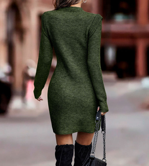 Anna - Classic Fit Long Sleeve Body-Hugging Dress