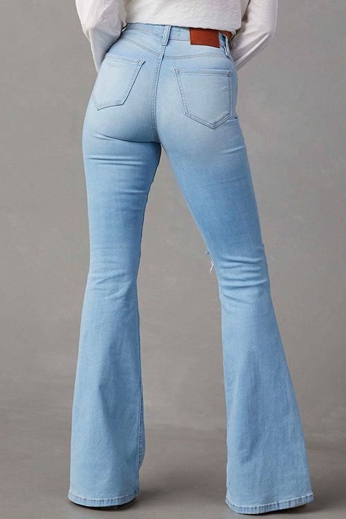 Acacia - Distressed Bell Bottom Jeans