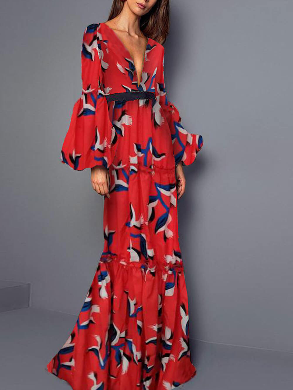 Lauren - Bohemian Red Maxi Dress