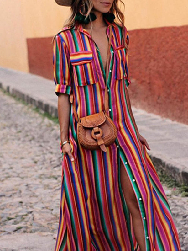 Shane - Striped Multi-color Maxi Dress