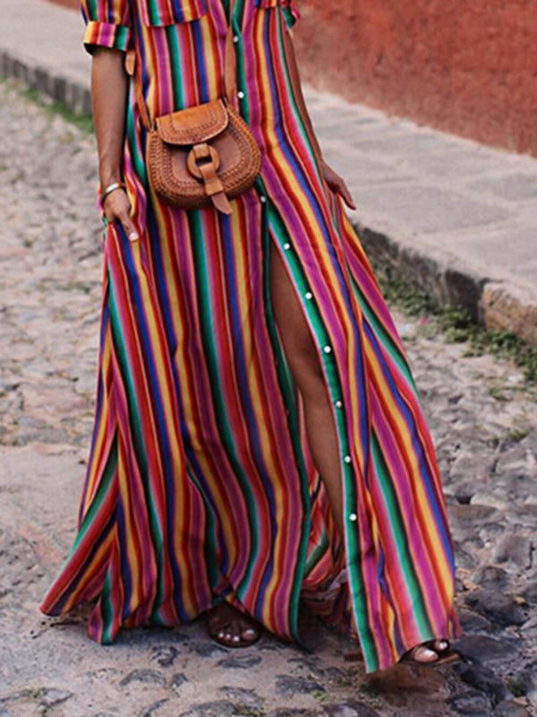 Shane - Striped Multi-color Maxi Dress