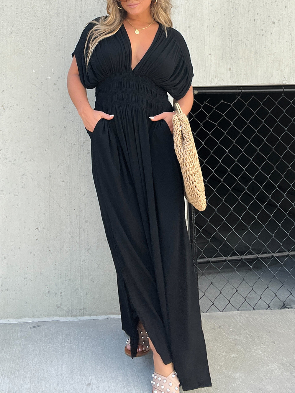 Goldie - Elegant Plain Maxi Dress