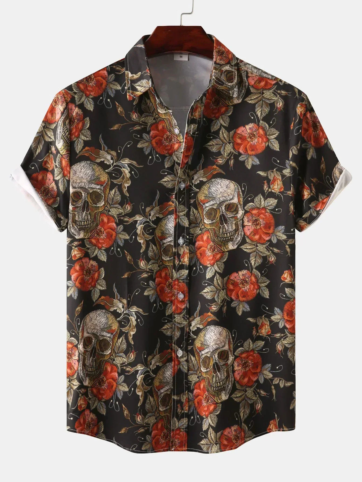 Aaron - Floral Skull Button Up Shirt