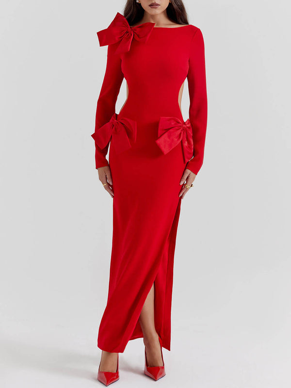 Nieves - Red Bow Party Dress