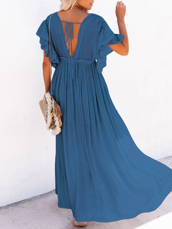 Julia - V-Neck Boho Maxi Dress