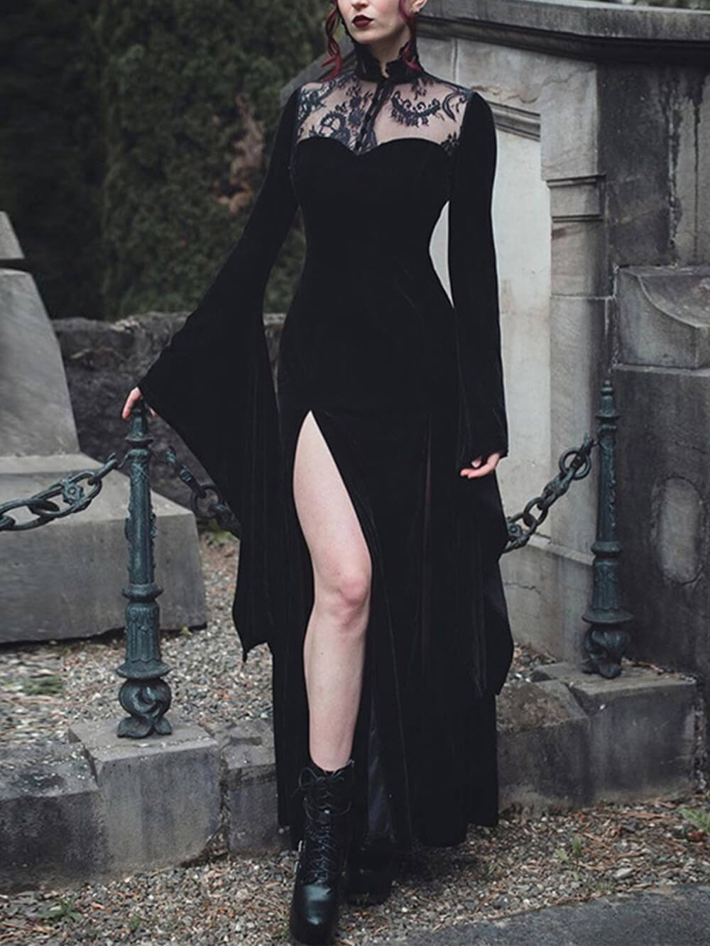 Rosa - Black Party Slit Dress