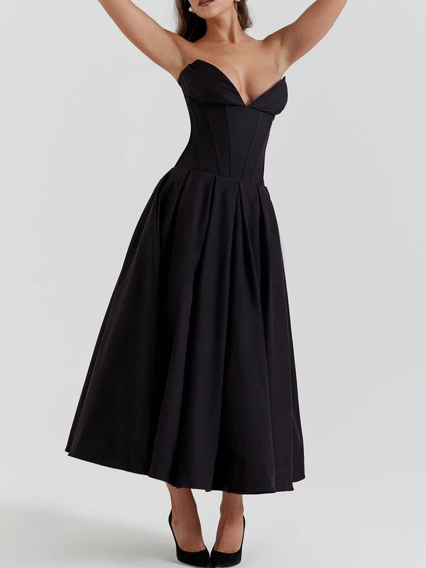 Krisha - Black Strapless Maxi Dress