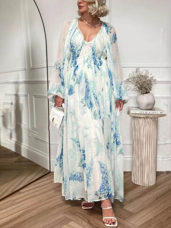 Lindsay - Floral Drawstring Maxi Dress