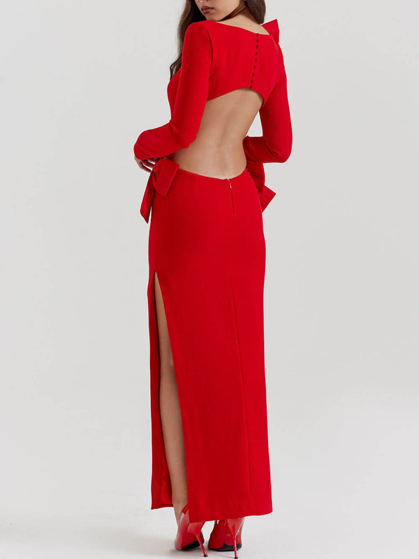 Nieves - Red Bow Party Dress