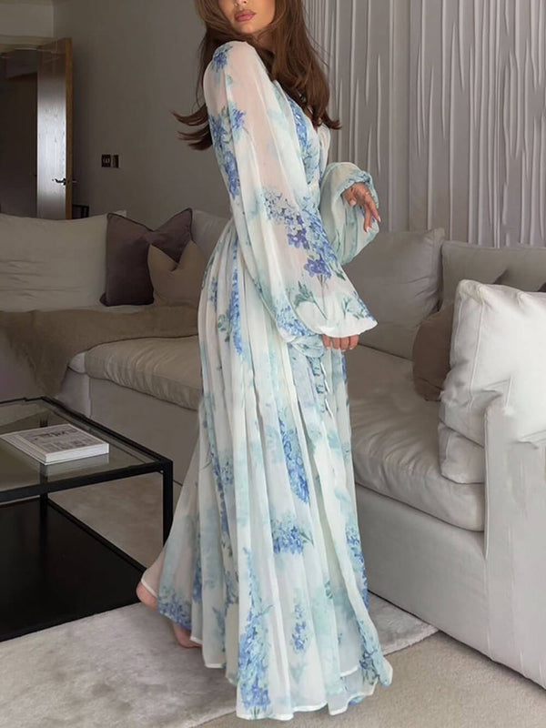 Lindsay - Floral Drawstring Maxi Dress