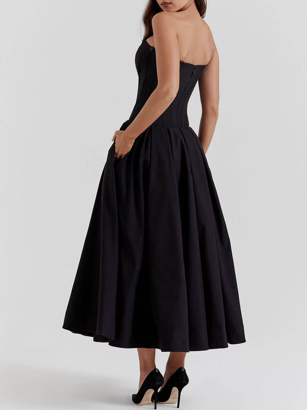 Krisha - Black Strapless Maxi Dress