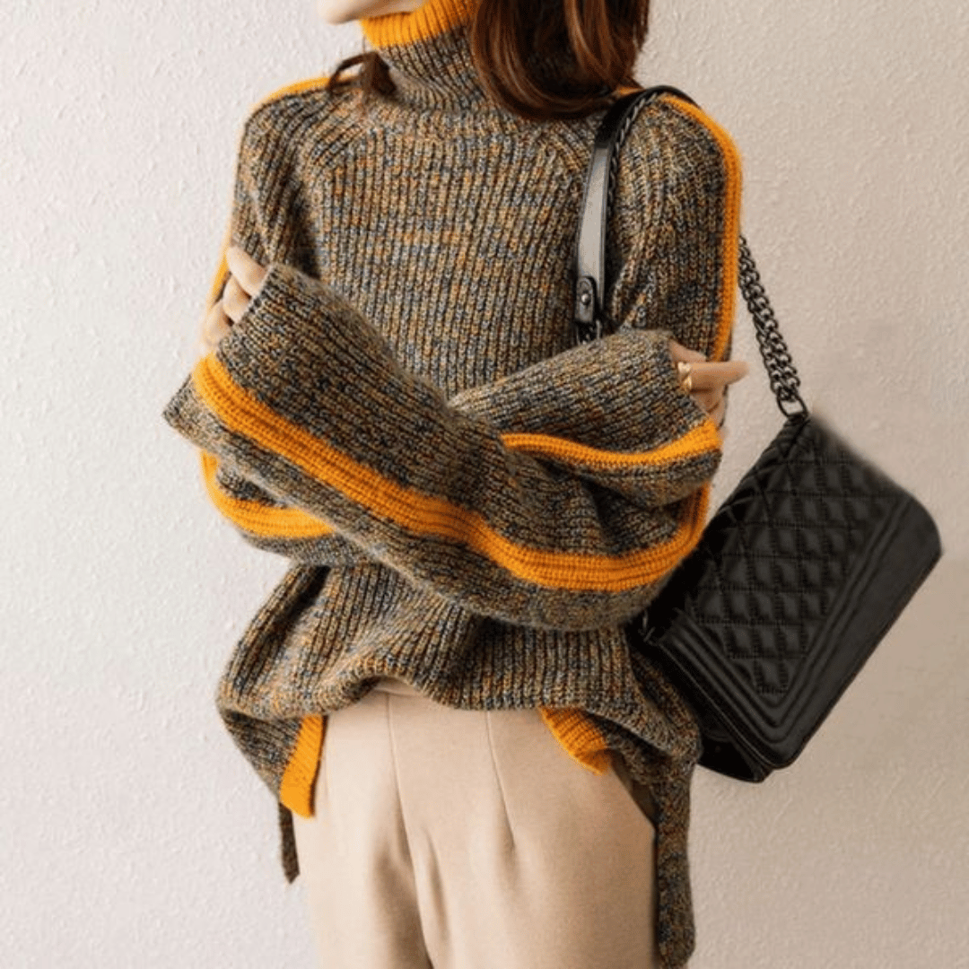 Estella - Melange Knit Turtleneck Sweater