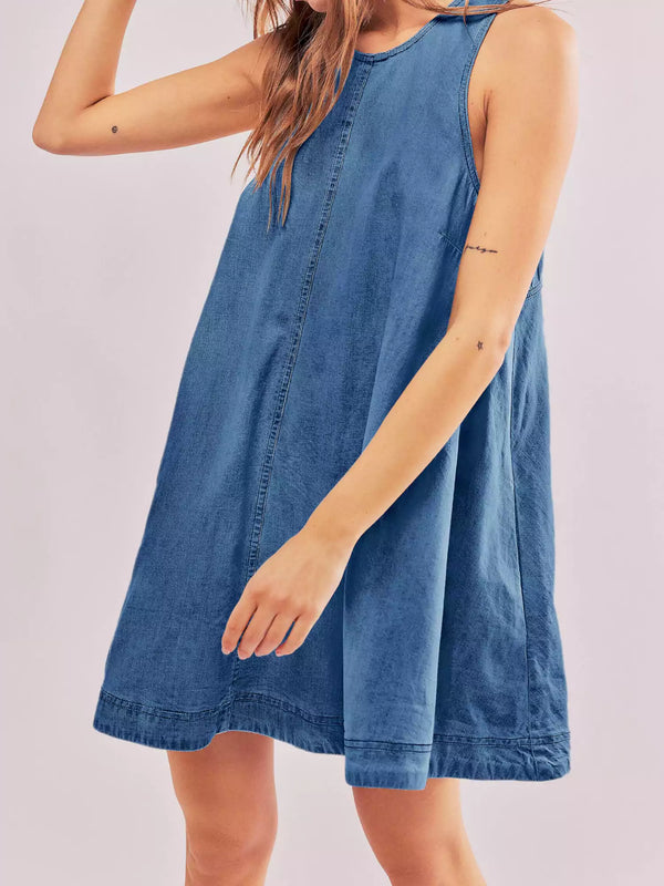 Tansy - Denim Sleeveless Mini Dress