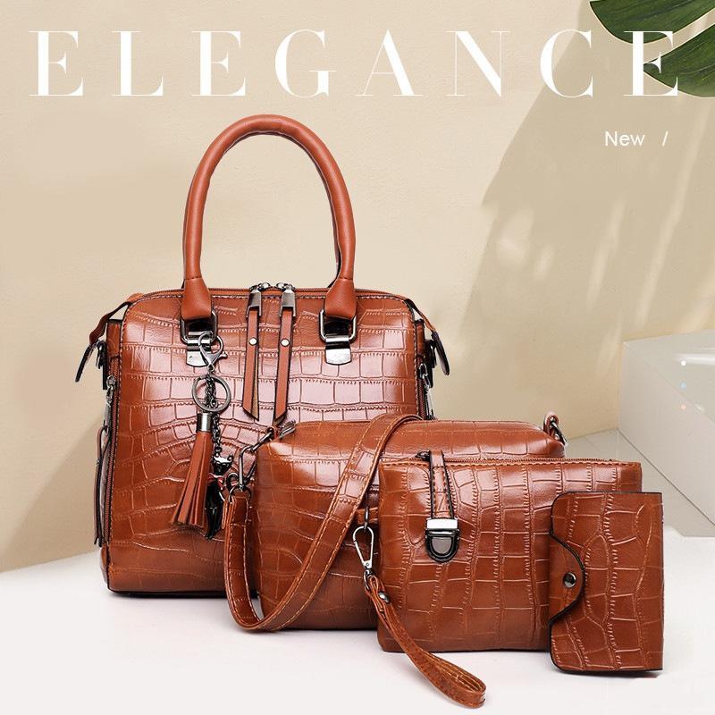 Janelle - 4-PIECE MODERN LEATHER BAG SET