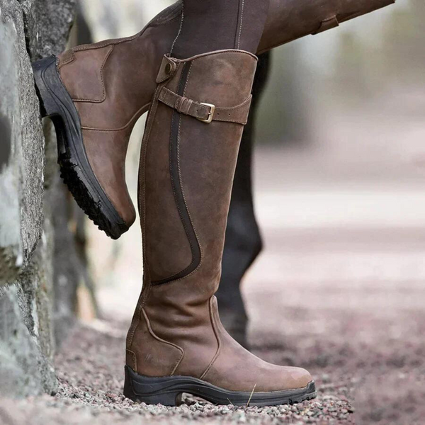 Lenira - Knee-High Suede Riding Boots