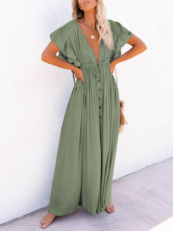 Julia - V-Neck Boho Maxi Dress