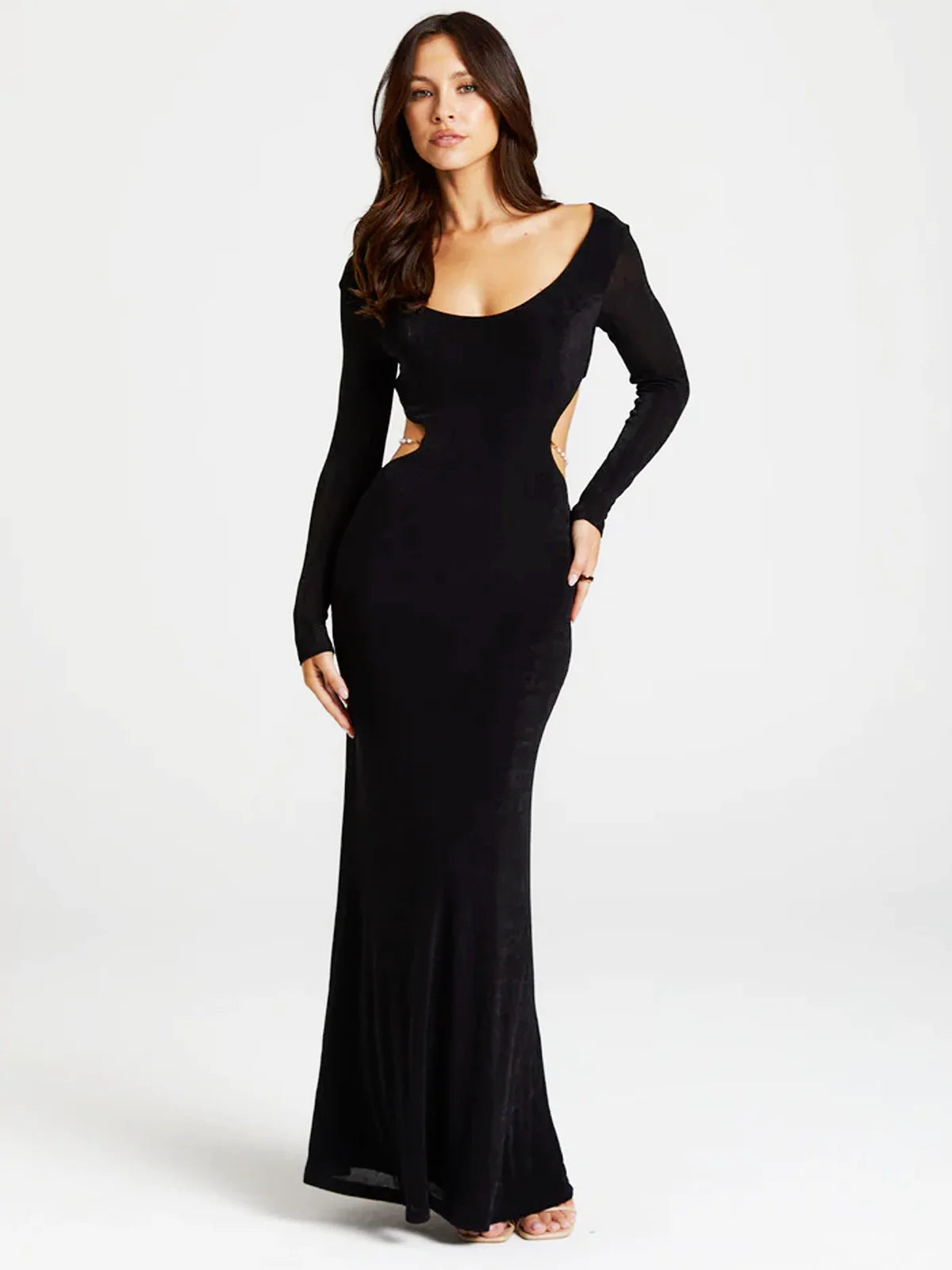 Caitlyn - Pearl Chain Backless Dress