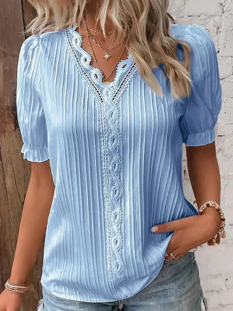 Madeline - Elegant V-neck Shirt