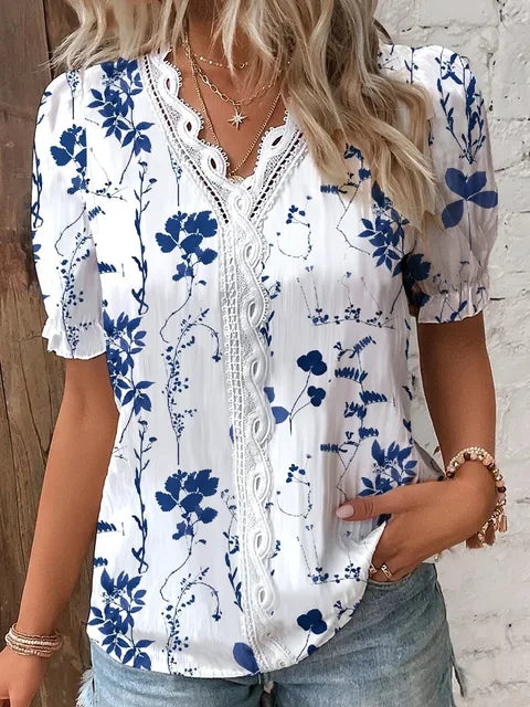 Madeline - Elegant V-neck Shirt