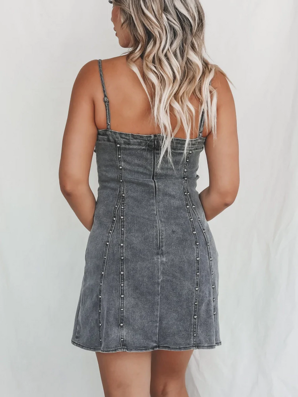 Halina - Elegant Denim Mini Dress