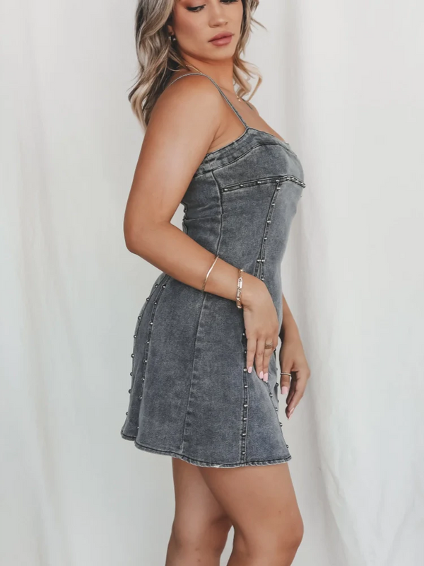 Halina - Elegant Denim Mini Dress