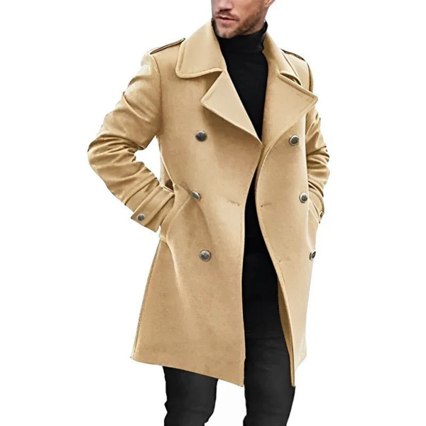 Alvin - Classic Trench Coat for Men - Double-Breasted & Refined