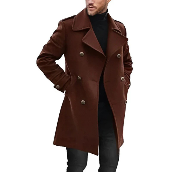 Alvin - Classic Trench Coat for Men - Double-Breasted & Refined