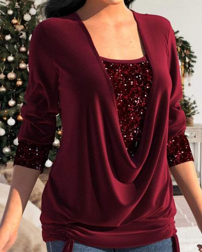 Reese - Long Sleeve Sequin Top