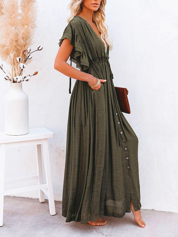 Julia - V-Neck Boho Maxi Dress