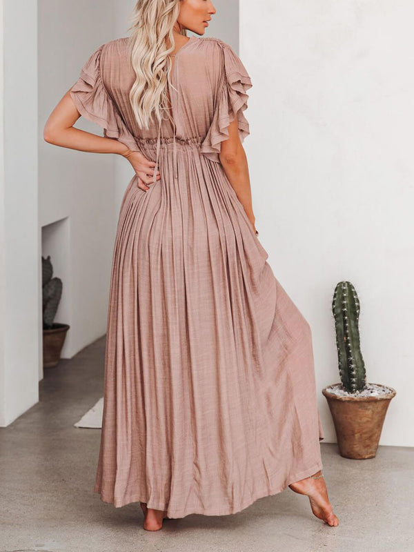 Julia - V-Neck Boho Maxi Dress