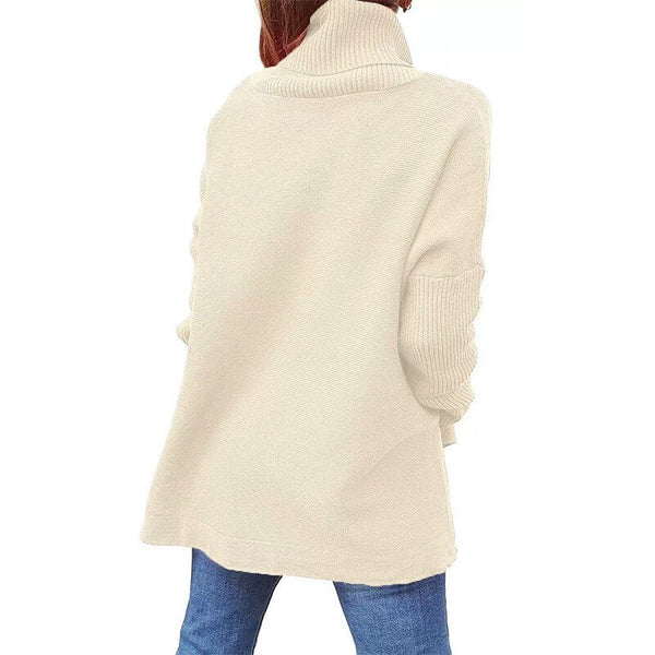 Ayana - Oversized Turtleneck Batwing Knit Sweater