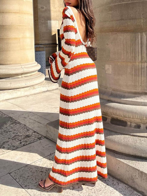 Mylene - Zigzag Pattern Maxi Dress