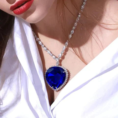 Rose – Blue Heart Crystal Necklace – A Perfect Love Symbol