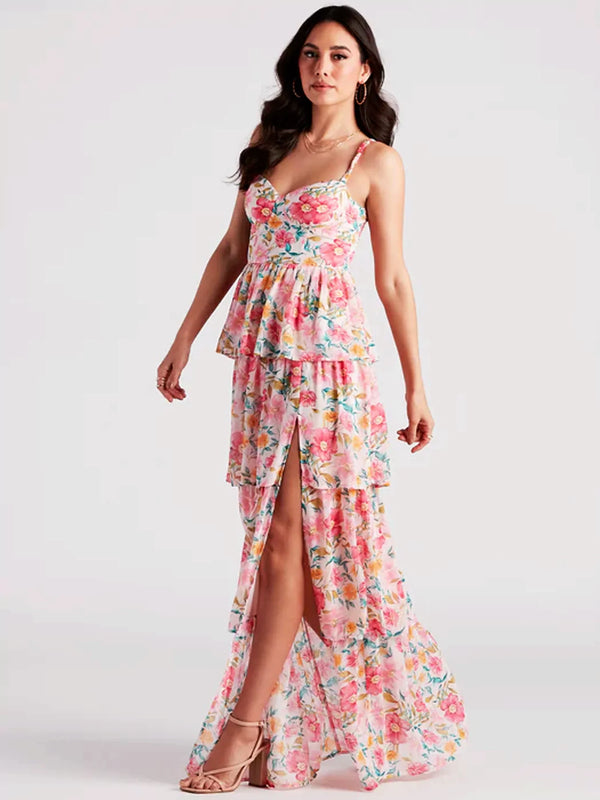 Eleana - Premium Slit Floral Dress