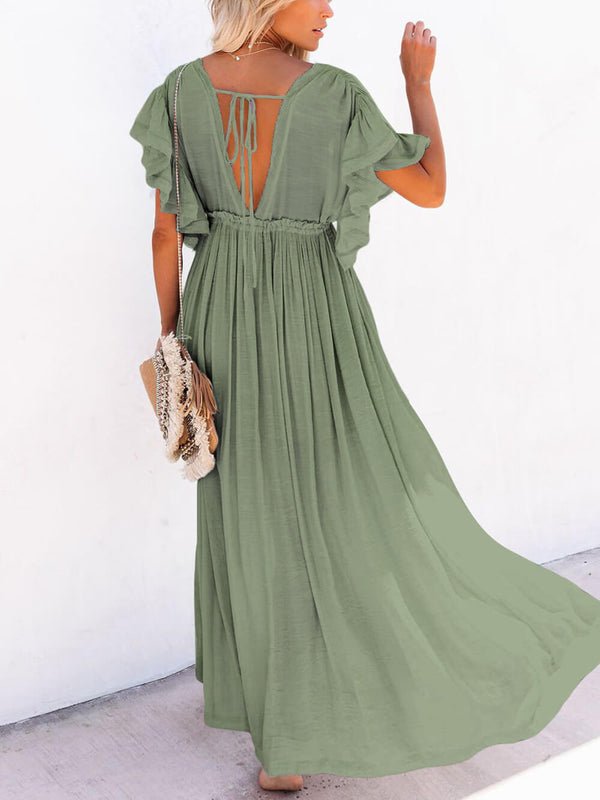 Julia - V-Neck Boho Maxi Dress