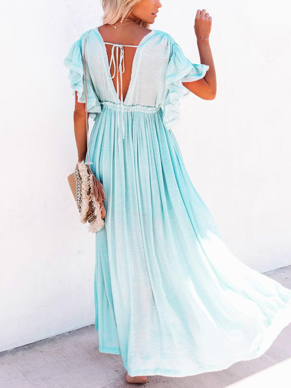 Julia - V-Neck Boho Maxi Dress