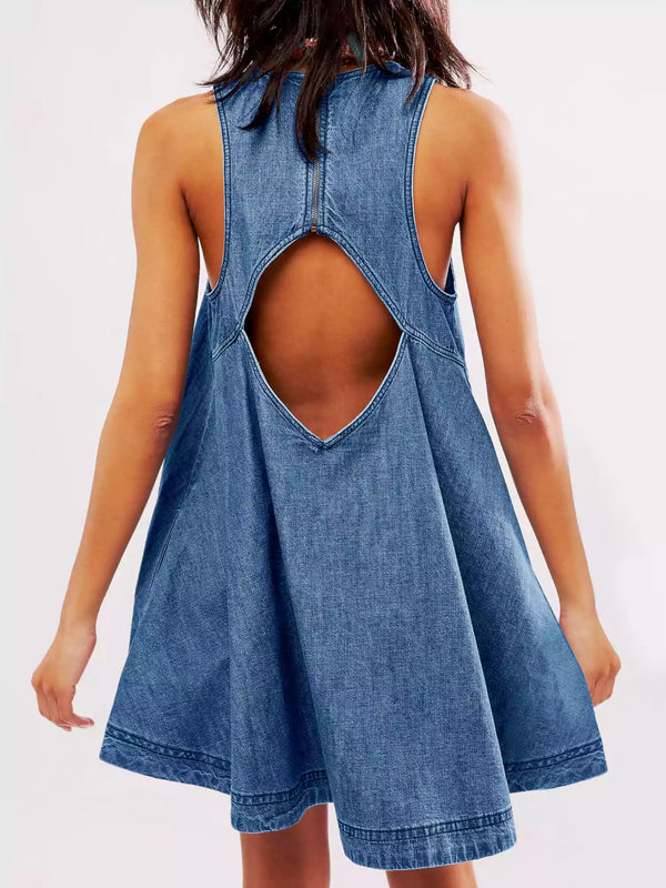 Tansy - Denim Sleeveless Mini Dress